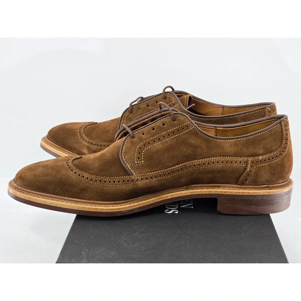 Allen Edmonds Winstonmok Men 12.5 D Snuff Brown Suede Wingtip Shoes - New
